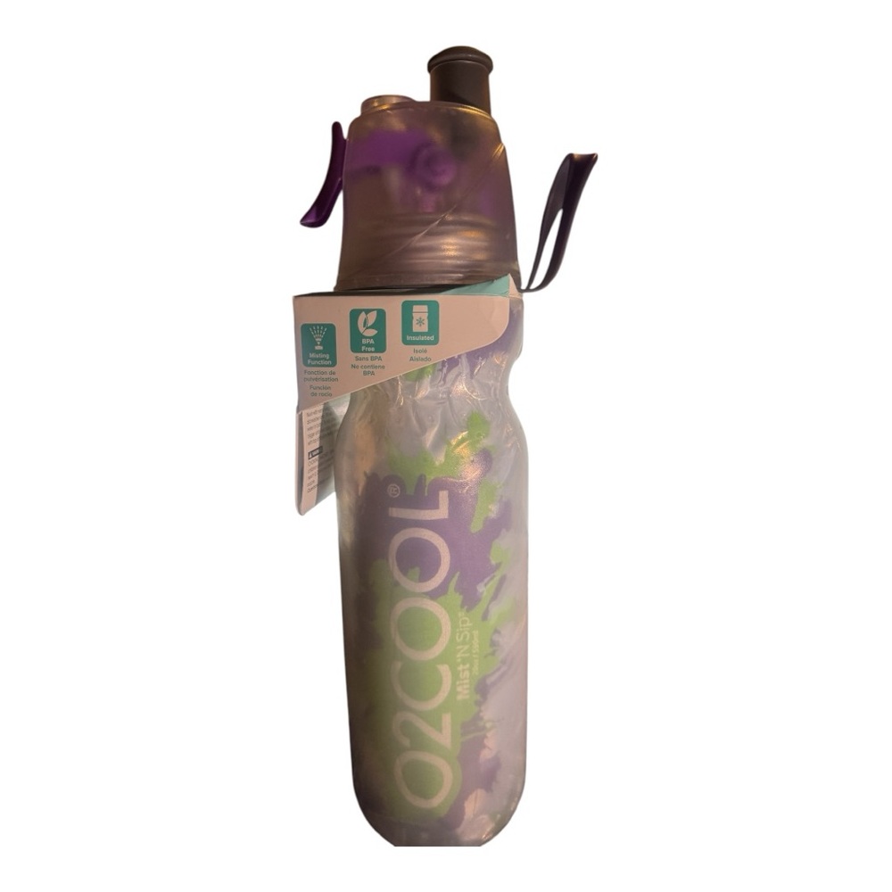 New O2COOL Mist 'N Sip 20oz Water Bottle BPA Free insulated squeeze trigger
